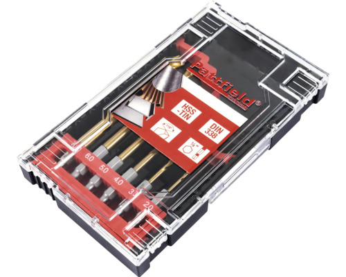 Sada vrtákov HSS-TiN v priehľadnej úložnej krabici