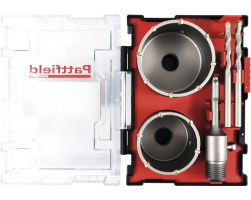 Sada dieroviek Patfield v otvorenom kufríku