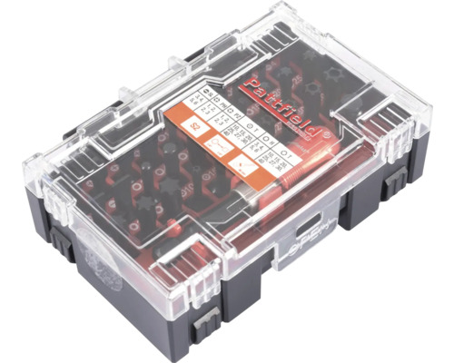 Sada bitov Pattfield v priehľadnej úložnej krabici