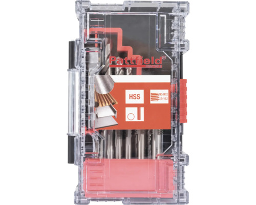 Sada závitníkov a vrtákov Pattfield ERSO Tools v priehľadnom plastovom kufríku