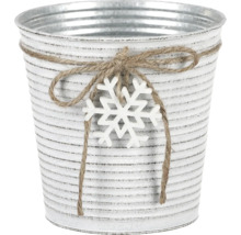 Dekoratívny kvetináč so snehovou vločkou a šnúrou