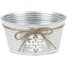 Dekoratívny kovový vedro so vzorom snehovej vločky a šnúrkou
