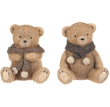 Dve figúrky plyšových medveďov so šálom