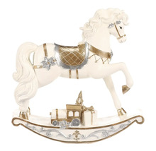 Dekoratívny hojdací kôň s ozdobou vlaku pre vianočné obdobie