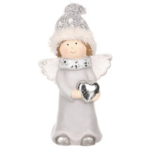 Vianočná dekorácia anjel so srdcom a čiapkou