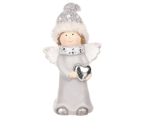 Vianočná dekorácia anjel so srdcom a čiapkou
