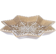 Dekoratívna miska v tvare hviezdy so vzorom snehovej vločky