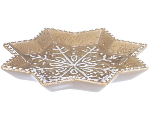 Dekoratívna miska v tvare hviezdy so vzorom snehovej vločky