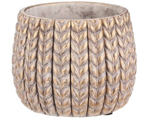 Betónový obal na kvetináč mozaika klasov 16x13 cm béžový Kvetináč s pleteným dizajnom pre vnútorné aj vonkajšie použitie