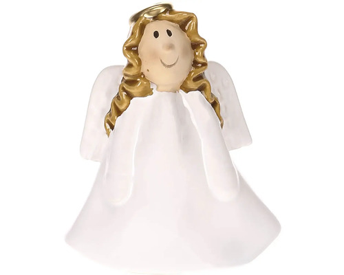 Dekoratívna figúrka anjela so svätožiarou a krídlami