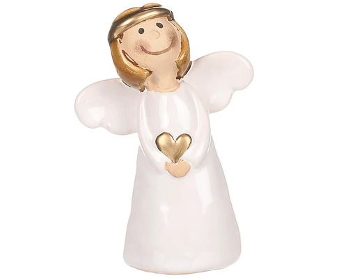 Figúrka anjela strážneho so srdcom pre vianočnú dekoráciu