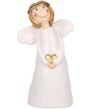 Vianočný anjel dekoratívna figúrka so srdcom