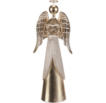 Dekoratívny anjel so svätožiarou a krídlami ako vianočná dekorácia