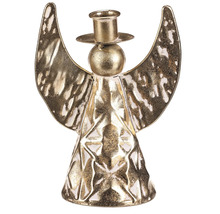 Kovový svietnik na čajovú sviečku anjel