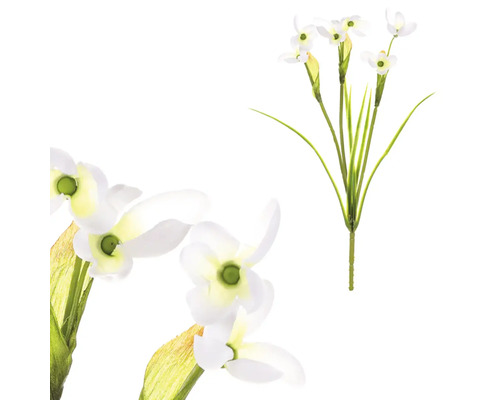 Umelá vetva snežienka Umelý ker snežienok na dekoráciu