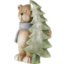 Dekorácia medvedíka s vianočným stromčekom