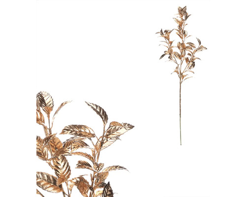Umelá vianočná vetva čajové lístky zlatá Dekoratívna umelá vetva s listami