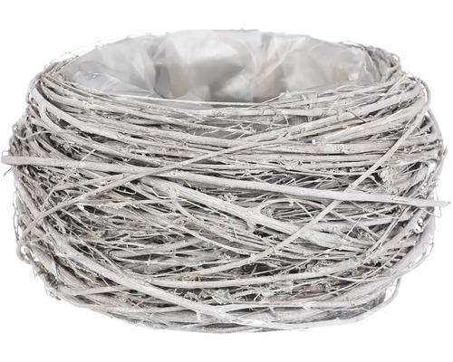 Prútený obal na kvetináč šedo-biely 1/3 najmenší 17x9 cm Kvetináč z vetiev