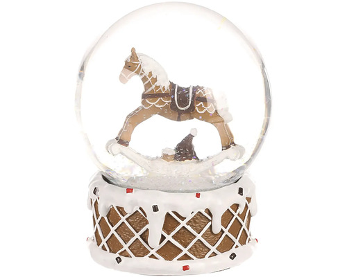 Snehová guľa s figúrkou hojdacieho koňa