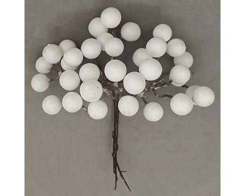 Dekoratívna vetva s bielymi bobuľami