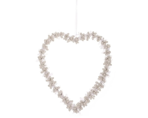 Dekoratívny veniec v tvare srdca s bobuľami na stuhe