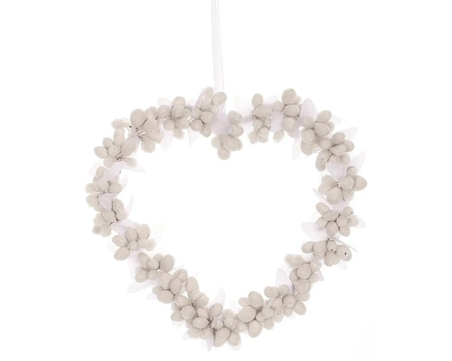 Dekoratívny veniec v tvare srdca s bobuľami a stuhou na zavesenie
