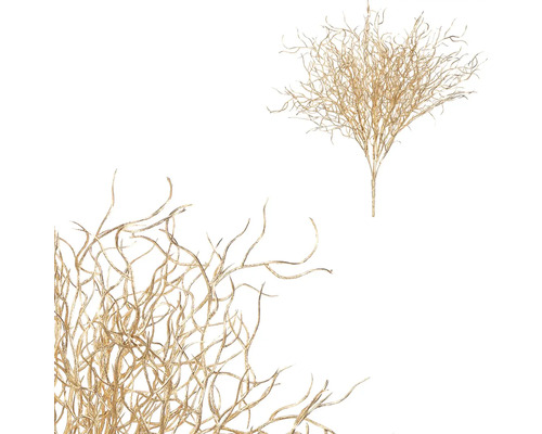 Umelá vianočná vetva vlnitá tráva farba zlatá Dekoratívne vetvy ako zväzok