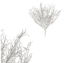 Dekoračné vetvy z plastu, strieborné