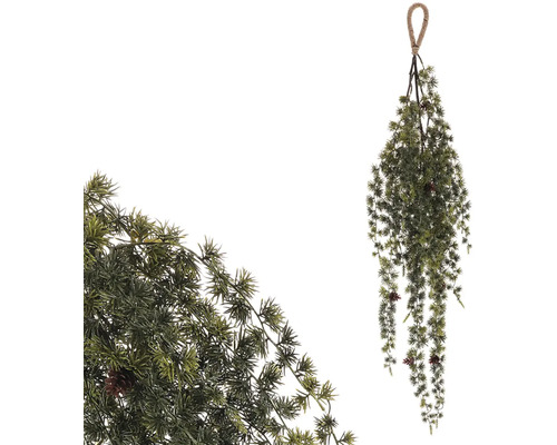 Umelá závesná borievková vetva so šiškami