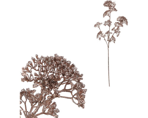 Umelá vianočná vetva drobné kvety ružová Dekoratívna umelá kvetina s vetvenými kvetenstvami