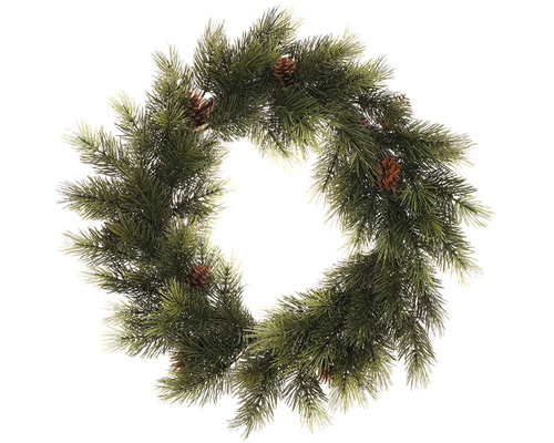 Umelý vianočný veniec ø 66 cm borivice so šiškami zelený Dekoratívny jedľový veniec so šiškami na vianočné obdobie