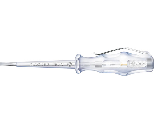 Skúšačka napätia s plochým skrutkovačom a klipom