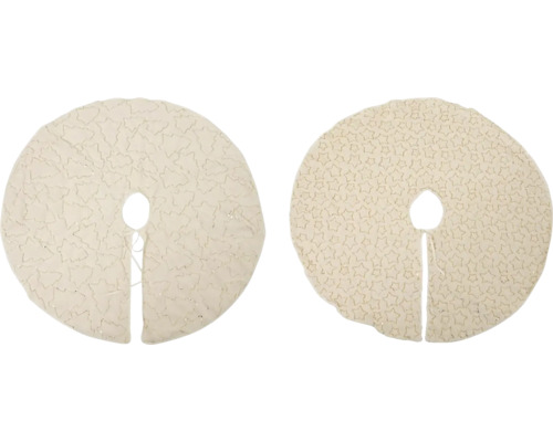 Podložka pod stromček 0,5 cm biela Dve podložky pod vianočný stromček so vzorom hviezd a vianočných stromčekov