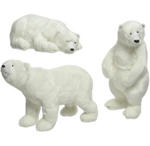 Tri biele ľadové medvede ako dekoratívne figúrky