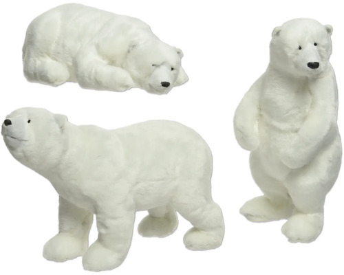 Figúrka ľadová medveď 26 cm, rôzne druhy Tri biele ľadové medvede ako dekoratívne figúrky