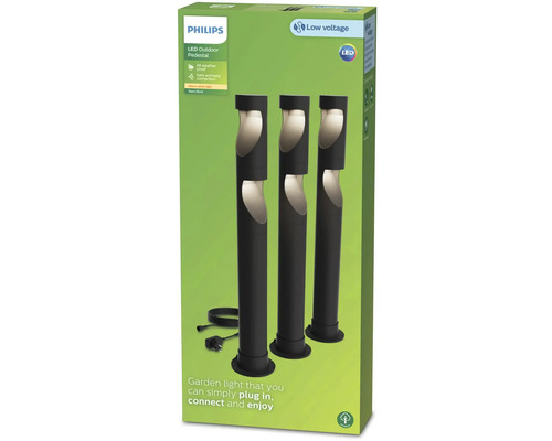 Balenie vonkajšieho LED stĺpika Philips Desi v čiernej farbe