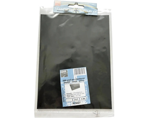 Tesnenie z SBR gumy, 150 x 200 x 2 milimetre, v balení