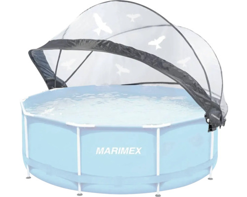 Kruhový nadzemný bazén so slnečnou ochranou a logom Marimex