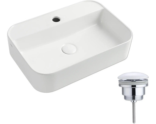 Umývadlo na dosku z keramiky s odtokovou súpravou