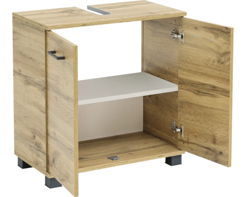 Skrinka pod umývadlo s dvomi dvierkami a jednou policou