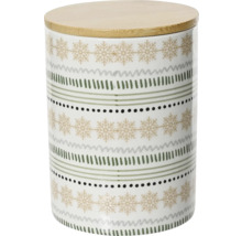 Keramická dóza na potraviny s dreveným vekom a zimným vzorom