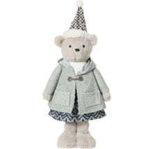 Plyšový medvedík s kabátom a čiapkou