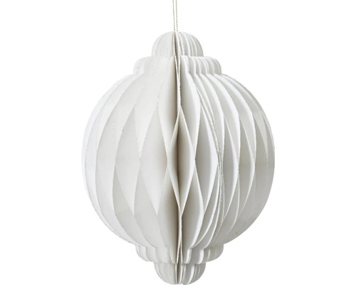 Vianočná ozdoba guľa papierová 40 cm biela Papierová vianočná ozdoba na zavesenie