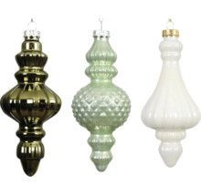 Tri rôzne ozdobné prívesky na vianočný stromček