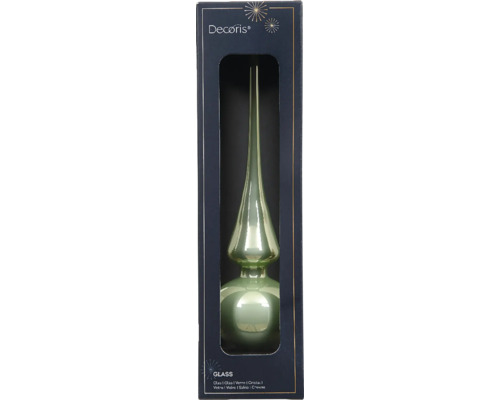 Sklenená špička na vianočný stromček Decoris v balení