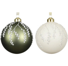 Dve vianočné gule s dekorom
