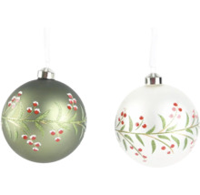 Dve vianočné ozdoby s motívom bobúľ