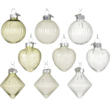 Sada vianočných gúľ s drážkami v rôznych tvaroch