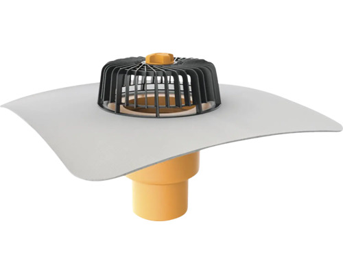 Strešný vpust s košom na lístie a tesniacou manžetou