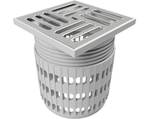 Podlahová vpust s štvorcovým krytom